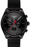 Tissot T101.417.33.051.00 T-Classic PR 100 Chronograph Men's Watch – Black Dial & Black Mesh Bracelet