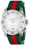Gucci YA136207 Dive Men's Watch – White Dial & Red-Green Nylon Strap