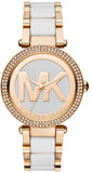 Michael Kors MK6313 Parker Quartz Women's Watch – White Dial & Two-Tone Steel Bracelet