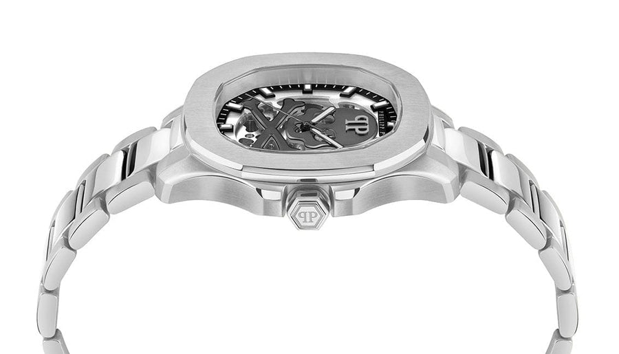 Philipp Plein High-Conic Automatic Silver Dial Silver Stainless Steel Strap Watch For Men - PWRAA0223
