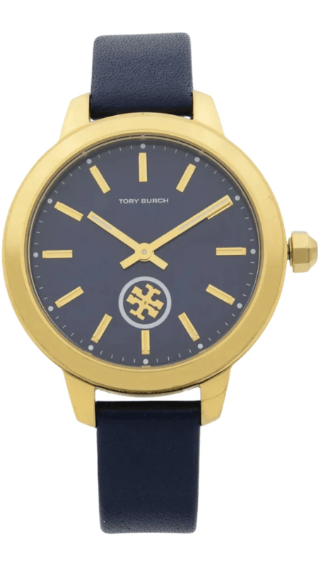 Tory Burch Collins Quartz Blue Dial Blue Leather Strap Watch for Women - TBW1203