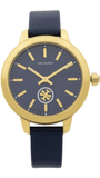Tory Burch Collins Quartz Blue Dial Blue Leather Strap Watch for Women - TBW1203