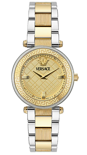 Versace Reve Analog Gold Dial Two Tone Steel Strap Watch for Women - VE8B00324