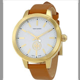 Tory Burch Collins Quartz White Dial Brown Leather Strap Watch for Women - TBW1202