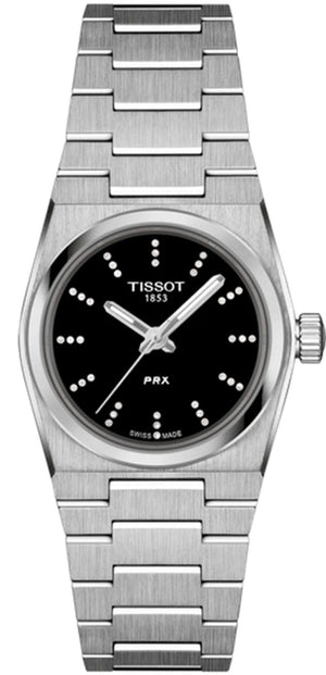 Tissot PRX Quartz Diamonds Black Dial Silver Steel Strap Watch for Women - T137.010.11.056.00