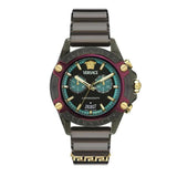 Versace Icon Active Chronograph Black Dial Black Rubber Strap Unisex Watch - VE8P00224