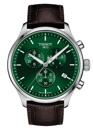 Tissot Chrono XL Classic Green Dial Brown Leather Strap Watch for Men - T116.617.16.092.00