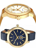 Tory Burch Collins Quartz White Dial Brown Leather Strap Watch for Women - TBW1202