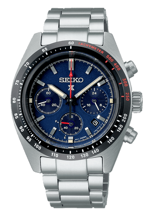 Seiko Prospex Speedtimer Solar Chronograph Blue Dial Silver Steel Strap Watch for Men - SSC815