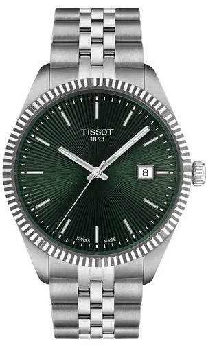 Tissot Ballade Quartz Green Dial Silver Steel Strap Watch for Men - T156.410.11.091.00