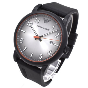 Emporio Armani Luigi Gray Dial Black Silicon Strap Watch for Men - AR11176