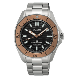 Seiko Prospex Polygonal Sea Diver Automatic Black Dial Silver Steel Strap Watch for Men - SPB485J1