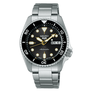 Seiko 5 Sports SKX Street Stonewash Black Dial Silver Steel Strap Watch for Men - SRPL79K1