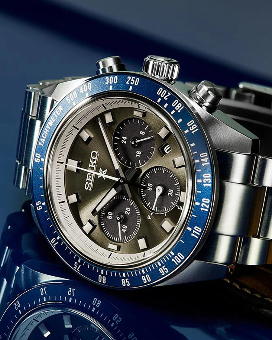 Seiko Prospex SSC939 Speedtimer Solar Chronograph Men's Watch – Grey Dial & Silver Steel Bracelet