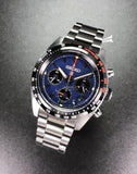 Seiko Prospex Speedtimer Solar Chronograph Blue Dial Silver Steel Strap Watch for Men - SSC815