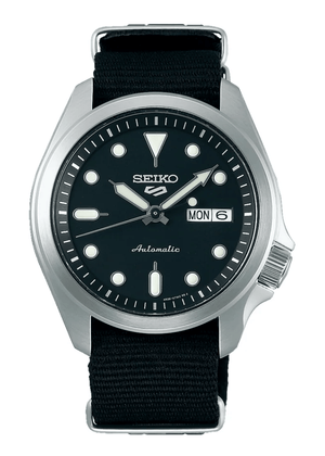 Seiko 5 Sports Automatic Black Dial Black Nylon Strap Watch for Men - SRPE67K1