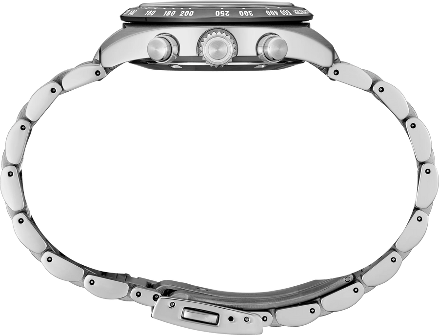 Seiko Prospex Speedtimer Solar Chronograph White Dial Silver Steel Strap Watch for Men - SSC813