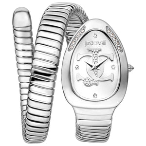 Just Cavalli Serpente Silver Dial Silver Steel Strap Watch for Women - JC1L227M0015