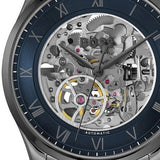 Hugo Boss Principle Skeleton Blue Dial Grey Steel Strap Watch for Men - 1514254