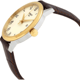 Tissot Classic Dream Ivory Dial Brown Leather Strap Watch for Men - T129.410.26.263.00