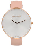 Calvin Klein K8Y236Z6 Full Moon Women's Watch – Silver Dial & Pink Leather Strap