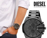 Diesel Mega Chief Chronograph Grey Dial Grey Steel Strap Watch for Men - DZ4282
