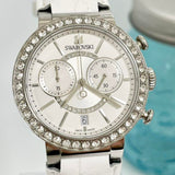 Swarovski Citra Sphere Chronograph White Dial White Leather Strap Watch for Women - 5027127