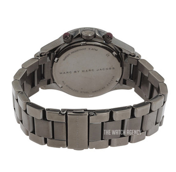 Marc Jacobs Rock Chronograph Gunmetal Grey Dial Grey Steel Strap Watch for Men - MBM3160