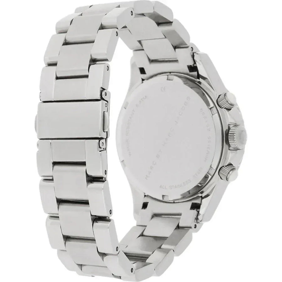 Marc Jacobs Marc Chronograph Silver Dial Silver Steel Strap Watch for Men - MBM3155