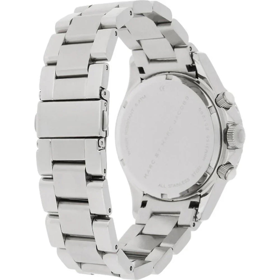 Marc Jacobs Marc Chronograph Silver Dial Silver Steel Strap Watch for Men - MBM3155