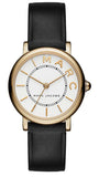 Marc Jacobs MJ1537 Roxy Quartz Women's Watch – White Dial & Black Leather Strap