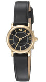 Marc Jacobs MJ1585 Roxy Quartz Women's Watch – Black Dial & Black Leather Strap