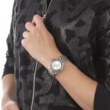 Marc Jacobs Tether Transparent Silver Dial Silver Steel Strap Watch for Women - MBM3412