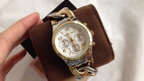 Michael Kors Runway White Dial Two Tone Steel Strap Watch for Women - MK3199