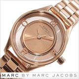 Marc Jacobs Tether Transparent Rose Gold Dial Rose Gold Steel Strap Watch for Women - MBM3417
