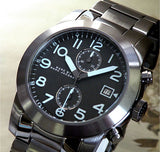 Marc Jacobs Larry Chronograph Black Dial Grey Steel Strap Watch for Men - MBM5051