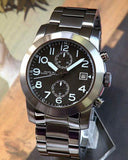 Marc Jacobs Larry Chronograph Black Dial Gunmetal Grey Steel Strap Watch for Men - MBM5031