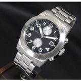 Marc Jacobs Larry Chronograph Black Dial Silver Steel Strap Watch for Men - MBM5050