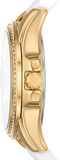 Michael Kors Mini Pilot Quartz Silver Dial White Silicone Strap Watch For Women - MK7372