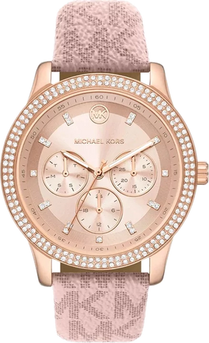 Michael Kors Tibby Multifunction Rose Gold Dial Pink Leather Strap Watch For Women - MK2955