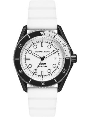 Michael Kors Maritime Analog White Dial White Silicone Strap Watch for Men - MK9159