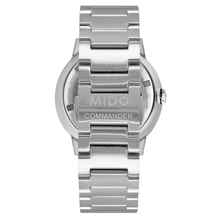 Mido Commander Automatic Gradient Blue Dial Silver Steel Strap Watch For Men - M021.407.11.411.01