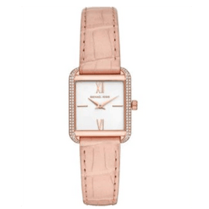 Michael Kors Lake Quartz White Dial Pink Leather Strap Watch For Women - MK2763