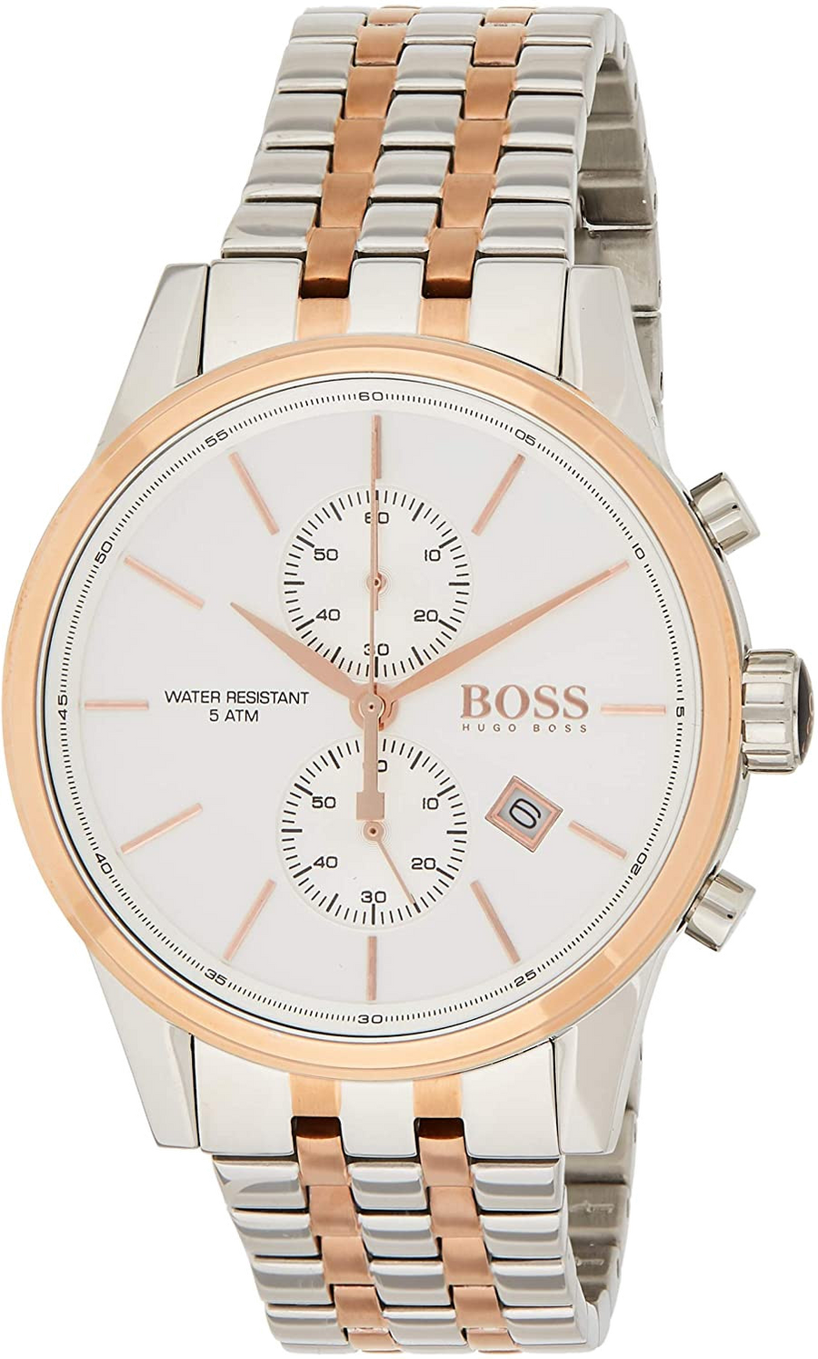 Hugo Boss Jet Silver Dial Two Tone Steel Strap Watch for Men - 1513385