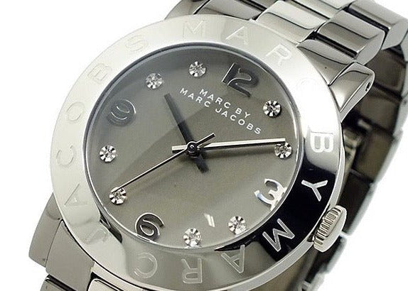 Marc Jacobs Amy Grey Dial Grey Steel Strap Watch for Women - MBM3196
