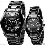 Emporio Armani Black Ceramic Dial Ceramic Strap Watch For Women - AR1401