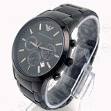 Emporio Armani Classic Chronograph Black Dial Black Stainless Steel Strap Watch For Men - AR2453