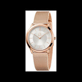 Calvin Klein Minimal White Dial Rose Gold Mesh Bracelet Watch for Women - K3M22626
