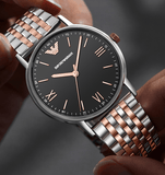 Emporio Armani Kappa Gray Dial Two Tone Steel Strap Watch for Men - AR11121