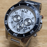 Marc Jacobs Rock Chronograph White Dial Silver Steel Strap Watch for Men - MBM5027